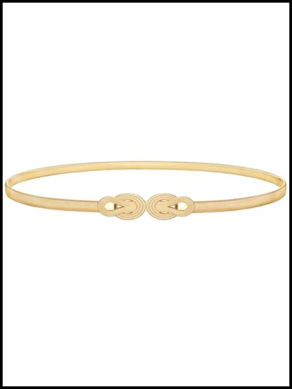Women's Stretch Skinny Metal Cinch Belt for Dresses - Gold or Silver Elastic